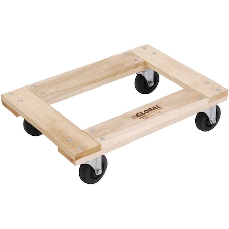 Global Industrial Hardwood Dolly - Open Deck, 36 x 24, 1000 Lb. Capacity 952152